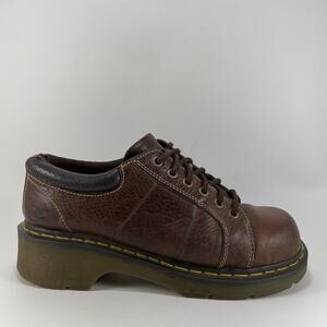Dr Martens Docs Melissa Lace Up Oxford Chunky Leather Shoes Womens Size 10 Brown
